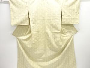 アンティーク　麻の葉模様織り出し手織り紬単衣着物